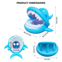 Bouée de piscine gonflable pour bébé Ming Chan avec auvent solaire amovible, design portable et pliable, sécurité garantie