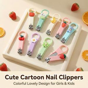 Mini <span class=keywords><strong>coupe</strong></span>-<span class=keywords><strong>ongles</strong></span> mignon en forme de fruit, avec ressort intégré, anti-éclaboussures, portable, en acier inoxydable, pour filles, enfants, manucure - Product Image 1
