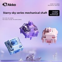 Interrupteurs mécaniques linéaires AKKO Stellar Rose Starlit MX Style 5 broches, 45 pièces, lubrifiés, 375gf, T5/PA12, compatibles Cherry, course totale de 3,8 mm