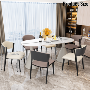 Ensemble de <span class=keywords><strong>table</strong></span> à manger moderne avec <span class=keywords><strong>4</strong></span> chaises pour <span class=keywords><strong>4</strong></span> à 6 <span class=keywords><strong>personnes</strong></span>, meubles de salle à manger blancs, <span class=keywords><strong>table</strong></span> de <span class=keywords><strong>cuisine</strong></span> en marbre pour les rassemblements familiaux - Product Image 5