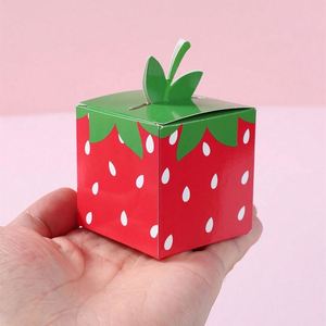 First Theme Strawberry Baby Shower Red Berry Candy Personalised Children Party <b>Box</b> <b>Gift</b> Bag Favors - Product Image 3