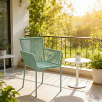 Fauteuil à bascule moderne en osier, confortable, écologique, léger, pour jardin, restaurant, extérieur, en corde verte, pour parc