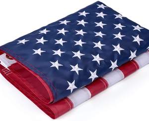 Bandera Americana de nailon resistente para exteriores, banderas americanas de 3x5 pies con estrellas bordadas, rayas cosidas y arandelas de latón