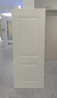 Porte intérieure moderne en HDF moulé mélaminé blanc, étanche, insonorisée, finition bois, ouverture latérale, pour salle de bain et appartement, à deux panneaux