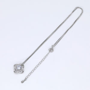 Cadena de oro de 14k <span class=keywords><strong>Vintage</strong></span> para mujer y niña, colgante de trébol de cuatro hojas, Gargantilla con dijes de piedra de nacimiento rosa - Product Image 4