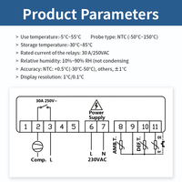Controlador de Temperatura Digital Carel SH251C 30A, Mini Termostato de Refrigeración con Microcomputadora