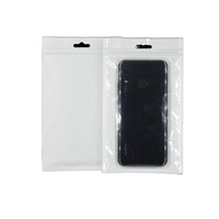 Sacs en plastique transparents à fermeture éclair sur mesure, sacs d'emballage pour accessoires électroniques, étuis pour téléphone transparents avec trou de suspension