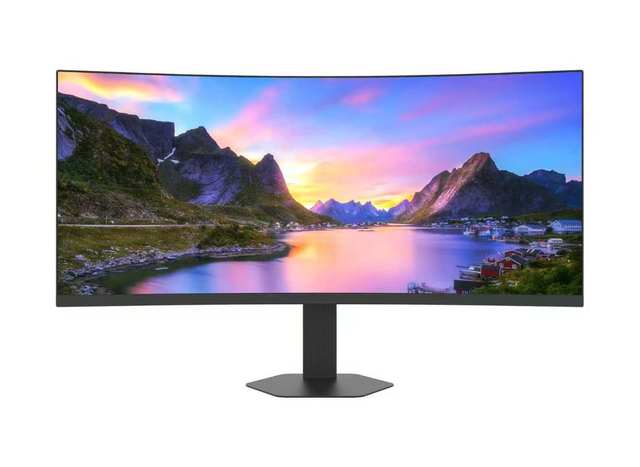 New 34 Inch UltraWide 4K60Hz HDR Computer Monitor Adjustable Height Rotating Stand Dual DP/ Ports Business Office Desktop
