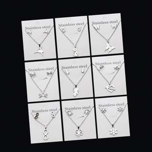 Bijoux แซนดี้ของขวัญสร้อยคอต่างหูชุดเครื่องประดับสำหรับผู้หญิงเลนส์ป้องกันฝาครอบทองใหม่ Iphoneess เหล็กจี้อินเทรนด์ผีเสื้อ - Product Image 3