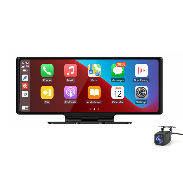 10.26 Inch 4k Dashcam Camera with Wireless CarPlay Android AUTO Multimedia Audio Car Dvr Camera Video Recorder Monitor