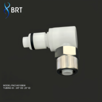 Raccord hydraulique rapide en métal BRT pour tube de 10 mm de diamètre extérieur et 8 mm de diamètre intérieur, en plastique PTF, sans ferrule, pour Polytube