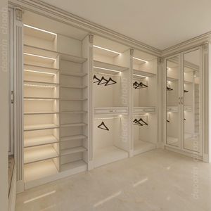 Luxury Modern Open Concept Walk-in <strong>Wardrobe</strong> Closet Melamine Wood Shelving <strong>Storage</strong> <strong>Unit</strong> for Bedroom Villa Hotel Use - Product Image 6