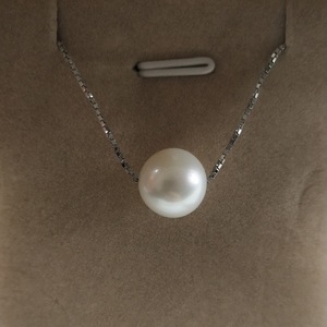 Collier pendentif en argent 925 jeune et tendance avec chaîne de clavicule, perle simple, accessoire unique - Product Image 4