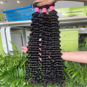 Extensiones de cabello Remy de grado 12A, paquetes de ondas profundas brasileñas naturales 100%, cabello humano crudo de paquetes de ondas profundas crudas - Product Image 2