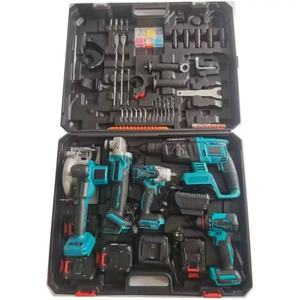 Set di cinque utensili elettrici a batteria al litio senza fili e senza spazzole, include sega circolare, chiavi, martelli, trapani e smerigliatrici angolari - Product Image 2