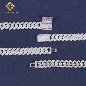 10มม. 2แถว Moissanite RTS PASS เครื่องทดสอบเพชรสำหรับผู้ชายเครื่องประดับเงิน925คิวบาห่วงโซ่ชุบทองคำขาว - Product Image 5