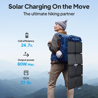 Chargeur solaire pliable BLUETTI 60W multi-appareils avec charge USB-C 60W DC, 30W 5V/3A pour la technologie en extérieur