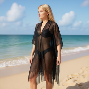 Copricostume Nero con Spacco per Costumi da Bagno e Abbigliamento da Spiaggia - Product Image 3