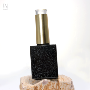 Bouteilles de vernis à ongles vides de 10ml Low <span class=keywords><strong>mo</strong></span> avec brosse Bouteilles de vernis à ongles carrées brillantes noires avec bouchon doré - Product Image 3