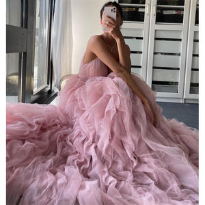 กระโปรงยาวผ้าตาข่ายแบบไม่สมมาตรสำหรับผู้หญิง รุ่น S0153A เหมาะสำหรับงานปาร์ตี้ งานราตรี งานแต่งงาน งานพรอม และงานเลี้ยงตอนเย็น - Product Image 3