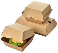 Boîte à hamburgers en carton jetable de qualité alimentaire, emballage en carton ondulé