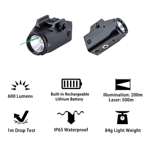 Zoomfire MGL-034 600 Lumens Đèn Pin Chiến Thuật Nhỏ Gọn 515nm Màu Xanh Lá Cây Laser Và Ánh Sáng Trắng Combo Từ Có Thể Sạc Lại Đèn Pin - Product Image 3