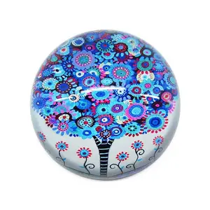 बैंगनी बादल Paperweight डेस्क खिलौना कला ग्लास Millefiori Paperweight ग्लास Paperweight