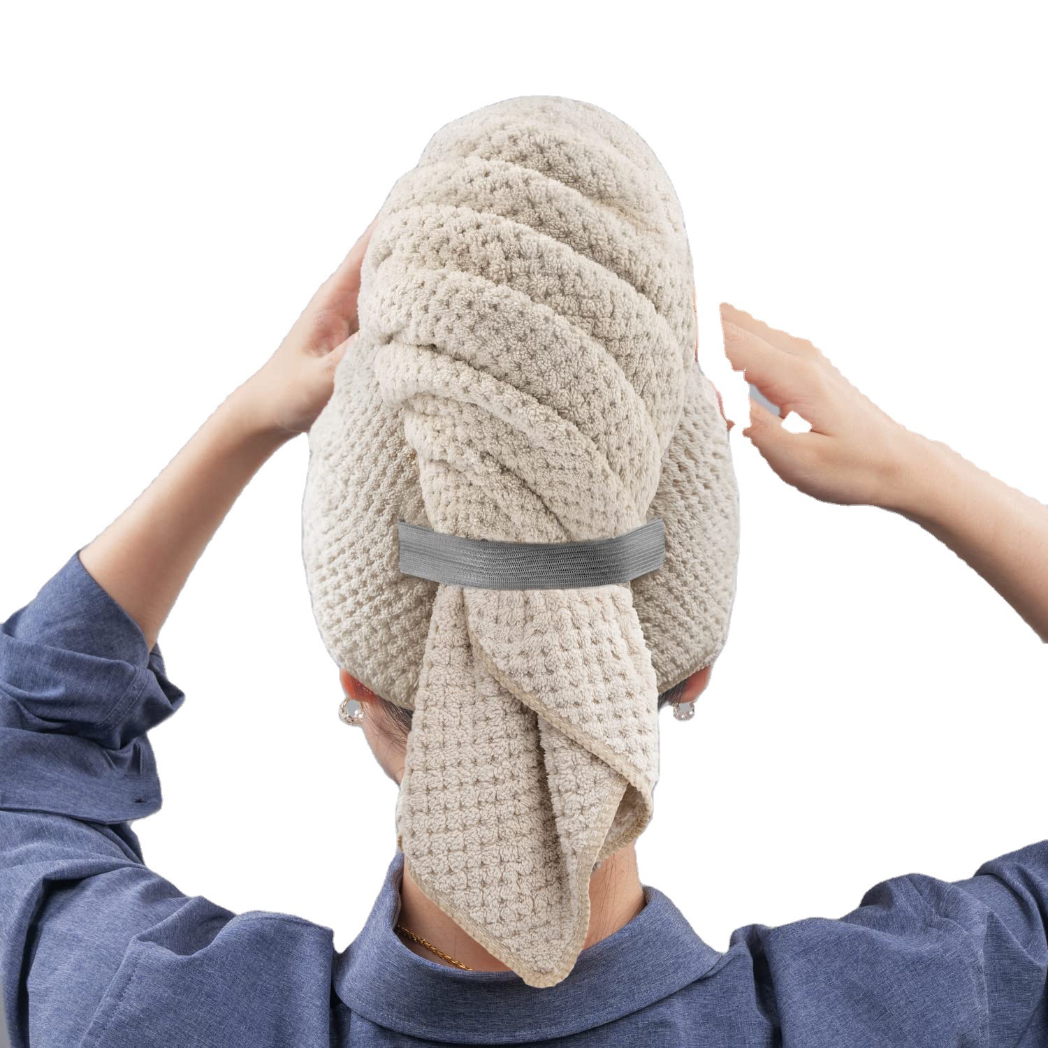 Вафельные большие полотенца для головы из микрофибры, обертка для женщин, полотенце для ухода за вьющимися волосами, тюрбан для влажных и быстросохнущих волос