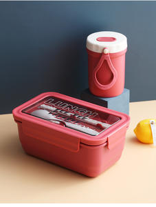 Boîte à lunch bento en plastique personnalisée, hermétique et résistante au micro-ondes, avec ensemble de couverts pour enfants - Product Image 2