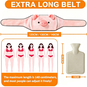 Petit sac de 1000 ml en PVC avec housse en peluche de cochon, pour bouteille d'eau chaude et <span class=keywords><strong>ceinture</strong></span> lombaire - Product Image 2