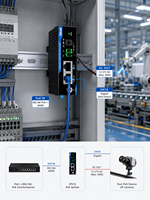 Divisor PoE Industrial IEEE 802.3af de 15.4W, Gigabit, Riel DIN, Salida de 12V CC, Ethernet RJ45 para Cámaras IP sin PoE, CCTV, AP