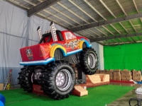 Château gonflable avec toboggan pour enfants, camion gonflable bleu avec rampe, structure de saut en PVC