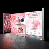 Stand d'exposition modulaire 4x3 en aluminium avec toile tendue, système de mur de fond portable pour exposition