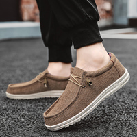 Chaussures décontractées marron MAZ Greatshoes, chaussures à enfiler pour hommes, chaussures habillées en toile, semelle antidérapante, mocassins pour hommes
