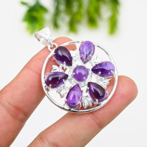 Piedras púrpuras Joyería fina con diseño significativo Producto a granel hecho a mano Forma y tamaño personalizados - Product Image 3