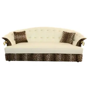 Visioking nairn sofá de luxo de sala de estar, de couro estampado de leopardo
