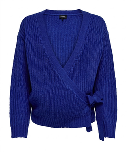 Pull en tricot côtelé chevron 100 % acrylique pour femme, col rond, manches lanternes, coupe oversize, décontracté, hiver - Product Image 3