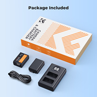 K&F Concept Cocok untuk Nikon Z30 Z50 ZFC, Pengisi Daya Tipe-C Dual Slot dan Set Baterai Kamera EN-EL25 1600mAh Isi Ulang 2 Buah