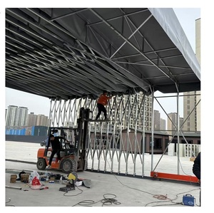 Auvent rétractable direct usine, Tente rétractable pour abri de voiture, Tente de stockage pour <span class=keywords><strong>garage</strong></span> et entrepôt, Abri extérieur, auvent coulissant - Product Image 2