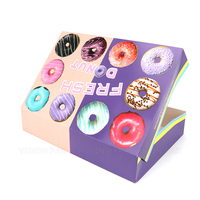 Boîte à donuts rose avec impression de logo personnalisé, carton alimentaire, boîte à donuts mochi rose