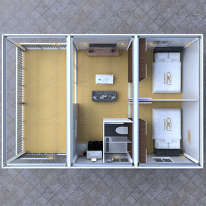 Sang Trọng Hiện Đại Màu Trắng Và Màu Xanh Có Thể Tháo Rời Container Nhà Cho Khách Sạn Sử Dụng Di Động Đúc Sẵn <span class=keywords><strong>2</strong></span> Phòng Ngủ Kế Hoạch - Product Image 6