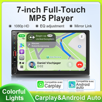 Autoradio tactile universel SEMAITU 7 pouces 2 DIN avec Carplay et Android Auto filaire/sans fil, Bluetooth, FM, AUX, 6 RCA