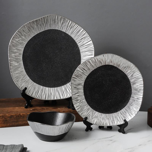 Juego de Vajilla de 3 Piezas Estilo Americano KSA, Ecológico, con Acabado de Sésamo, Platos y Tazones de Porcelana Fina, Apto para Lavavajillas - Product Image 1