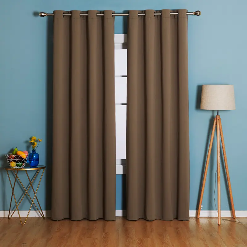BINDI In stock Energy save Thermal Insulation yellow blackout curtain Fleece woven combination curtains for living room