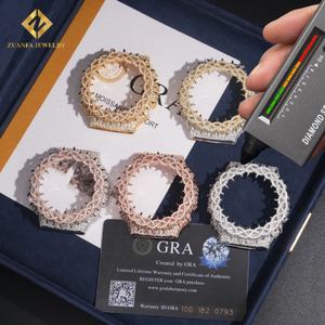 GRA Certificate Pass Diamond Tester GA2100 Barbed 925 <b>Sterling</b> <b>Silver</b> Hip Hop Jewelry Iced Out Custom Moissanite Bezel Case - Product Image 1
