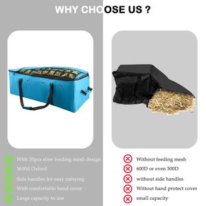 Horse Feed/Hay Webbing Hollow <b>Straw</b> <b>Bale</b> Storage Bag for Slow Feed Hay Tote 50x20x40cm Polyester Poly Bag Packaging Jiayuan - Product Image 4