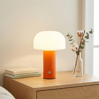 Lampe de bureau LED sans fil moderne nordique en forme de champignon, rechargeable, à intensité variable par toucher, portable