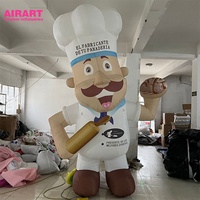 Meilleure vente homme de chef de pizza gonflable pour accessoires de décoration de publicité de restaurant