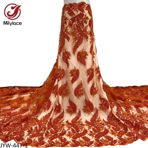 Đầm Cưới Cô Dâu Thanh Lịch Mới Nhất Vải Tuyn Châu Phi Thêu Thủ Công Vải Ren Đính Cườm Sang Trọng Nặng - Product Image 1