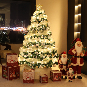 Decoración Navideña Popular en América con Luz, Caja de Regalo de Papel y Santa <span class=keywords><strong>Claus</strong></span>, Juego Completo de Adornos para Árbol de Navidad - Product Image 3